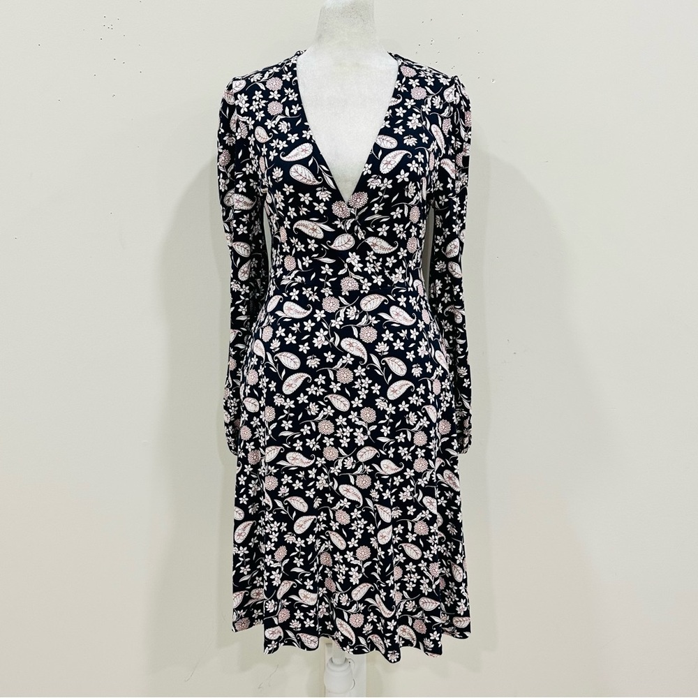 BODEN Easy Jersey Fixed Wrap Women’s Dress Size US 4 Floral